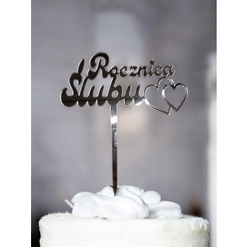 Topper Rocznica Ślubu Akryl lustro