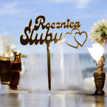 Topper Rocznica Ślubu Akryl lustro