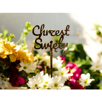 Topper Chrzest Święty Akryl lustro
