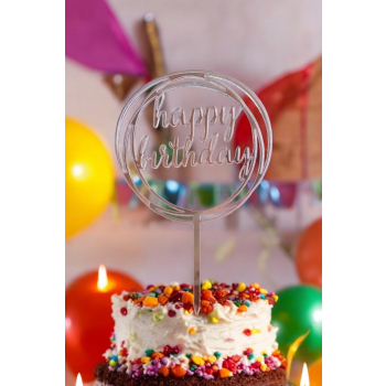 Topper Happy Birthday Akryl lustro Okazja